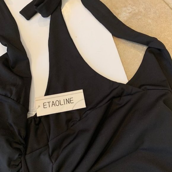 etaoline lot of 2 halter tops black size s new - Picture 2 of 2
